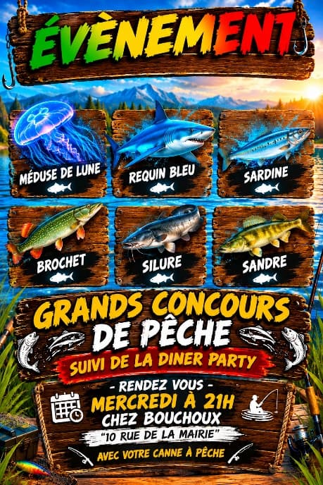 Affiche : Grand concours de pêche
